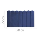 Ver imagem 2 de Painel Estofado Luxo Nuvem Alanis 90cm Solteiro para Cama Box Corino Azul Marinho - Gat Magazine