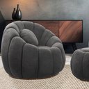 Ver imagem 2 de Poltrona Decorativa Orgânica Giratória Cloud Bouclê E03 - D’Rossi