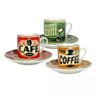 Jogo de 12 pecas para cafe Diner Mood Coffee em porcelana 80ml - 1