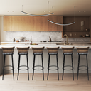 Ver imagem 2 de Kit 6 Banquetas 80cm para Balcão Ilha Bancada Área Gourmet Encosto em Junco Banco Itagold