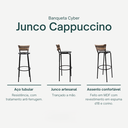 Ver imagem 3 de Kit 6 Banquetas 80cm para Balcão Ilha Bancada Área Gourmet Encosto em Junco Banco Itagold