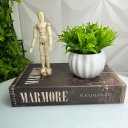 Ver imagem 4 de Kit Decoração Livro Marrom + Vaso Branco + Boneco Articulado