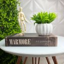 Ver imagem 2 de Kit Decoração Livro Marrom + Vaso Branco + Boneco Articulado