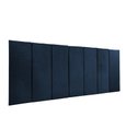 Ver imagem 3 de Cabeceira Veludo Azul Modular 60x20 P/ Cama Solteiro 5 Peças