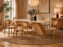 Ver imagem 1 de Sala de Jantar Maciça 8 Cadeiras 2,20m Corino Orion Imperial