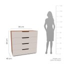 Ver imagem 3 de Cômoda Madri com 4 Gavetas 90x84cm Creme/Freijó 250700