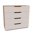 Ver imagem 2 de Cômoda Madri com 4 Gavetas 90x84cm Creme/Freijó 250700