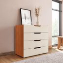Ver imagem 1 de Cômoda Madri com 4 Gavetas 90x84cm Creme/Freijó 250700