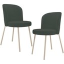 Ver imagem 1 de Kit 02 Cadeiras para Sala de Jantar Cozinha Estofada Gavi Arena L02 Linho Verde Musgo - Lyam Decor