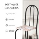 Ver mais imagens de Kit 4 Cadeiras Tubular 89x37x42 cm Ane B Preto Botanic Bege/Preto