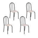 Ver imagem 1 de Kit 4 Cadeiras Tubular 89x37x42 cm Ane B Preto Botanic Bege/Preto
