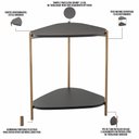 Ver imagem 6 de Kit 02 Mesas de Centro e 01 Mesa Lateral Pés Metálicos Adek A03 Nero Dourado - Lyam Decor