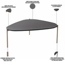 Ver imagem 7 de Kit 02 Mesas de Centro e 01 Mesa Lateral Pés Metálicos Adek A03 Nero Dourado - Lyam Decor