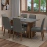 Conjunto Sala de Jantar Tampo de Madeira 6 Cadeiras Rustic/cinza/silver Leon Madesa - 1