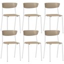 Ver imagem 1 de Kit 06 Cadeiras Empilhável Fixa Atom F02 Base Aço Branco Nude - Lyam Decor