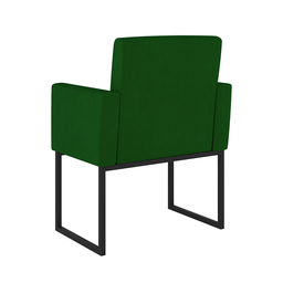 Poltrona Cadeira Decorativa Recepção Base de Ferro Dourada Cor:verde - 3