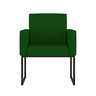 Poltrona Cadeira Decorativa Recepção Base de Ferro Dourada Cor:verde - 2