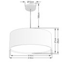 Ver imagem 2 de Lustre Pendente Cilíndrico Duplo Vivare Md-4294 Cúpula em Tecido 50x25cm - Bivolt - Rustico Bege - B