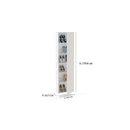 Sapateira com Espelho 1 Portas Suporta até 12 Pares Itabuna Branco - 5