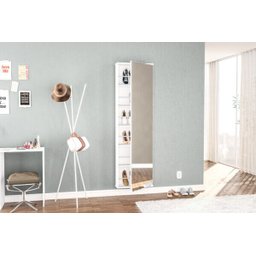 Sapateira com Espelho 1 Portas Suporta até 12 Pares Itabuna Branco - 7