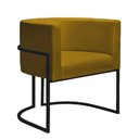 Ver imagem 2 de Kit 2 Poltronas Decorativa Nayara Base Ferro Preto Suede - Twdecora