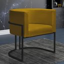 Ver imagem 5 de Kit 2 Poltronas Decorativa Nayara Base Ferro Preto Suede - Twdecora