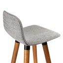 Ver imagem 3 de Kit 3 Banquetas Altas Luxo Linea Aço Preto Linho Cinza Preto