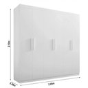 Ver imagem 3 de Guarda Roupa Casal Colibri 6 Portas 6 Gavetas com Pés - D' Doro Castanho/off White