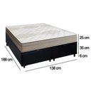 Ver imagem 3 de Cama Box Baú Casal Bipartido Sintético + Colchão de Molas Ensacadas Portobel Ipanema - 138x188x66cm 