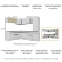 Ver imagem 4 de Armário de Cozinha Completa de Canto com Rodapé Veneza Multimóveis V2100 Branco/Preto