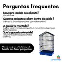 Ver imagem 5 de Gaiola Travas Plásticas Malha Fina para Periquito Quatiguá:preto+azul