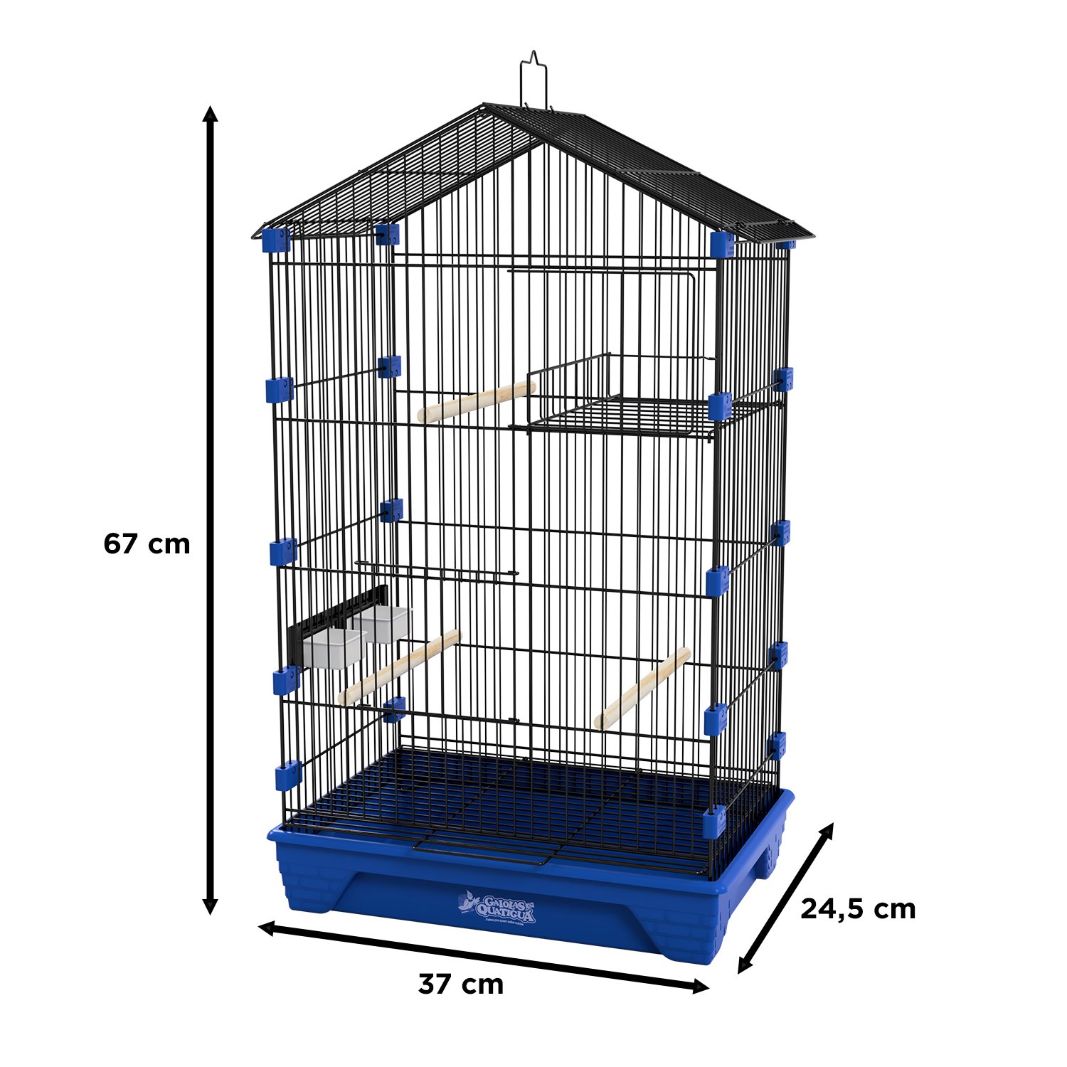 Gaiola Travas Plásticas Malha Fina para Periquito Quatiguá:preto+azul - 2