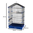 Ver imagem 2 de Gaiola Travas Plásticas Malha Fina para Periquito Quatiguá:preto+azul