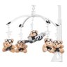 Móbile para Berço Musical e Giratório Urso Aviador Marinho - 1
