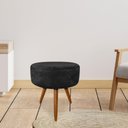 Ver imagem 4 de Puff Banqueta Redonda Nina Suede Preto