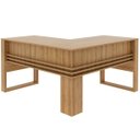 Ver imagem 7 de Mesa de Canto para Escritório em L Angular Detalhe Ripado Amêndoa
