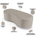 Ver imagem 6 de Kit Puff Redondo Lola e Puff Recamier Orgânico Orbit W01 Linho Bege - Lyam Decor
