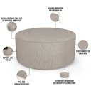 Ver imagem 5 de Kit Puff Redondo Lola e Puff Recamier Orgânico Orbit W01 Linho Bege - Lyam Decor