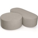 Ver imagem 1 de Kit Puff Redondo Lola e Puff Recamier Orgânico Orbit W01 Linho Bege - Lyam Decor