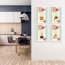 Ver imagem 1 de Kit 4 Quadros Vintage para Cozinha Doces e bolos 24x18cm - com Vidro:madeira Branca