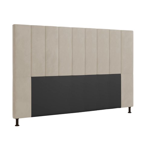 Cabeceira Malibu para Cama Box Queen 160 Cm Suede Bege - D’Rossi