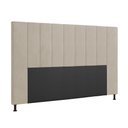 Ver imagem 1 de Cabeceira Malibu para Cama Box Queen 160 Cm Suede Bege - D’Rossi