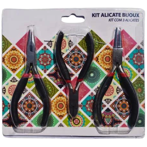 10 Kit Alicate para Bijuterias Cartela com 3 Unidades