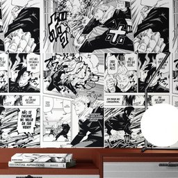 Papel de Parede Adesivo Jujutsu Kaisen Mangá Autocolante 1mx50cm - 2