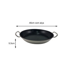 Panela Wok Ferro Fundido Antiaderente Alças Tacho Paella Frigideira Comidas Japonesa Yakisoba 38cm - 2