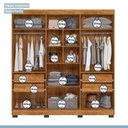 Ver imagem 4 de Guarda Roupa Roupeiro Flórida 6 Portas 4 Gavetas Tigus Baby Amadeirado