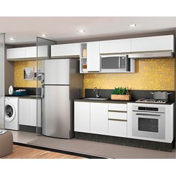 Cozinha Modulada 11 Peças 100% MDF Kali Premium Branco Nicioli - 7