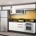 Ver imagem 1 de Cozinha Modulada 08 Peças 100% MDF Kali Premium Branco Nicioli