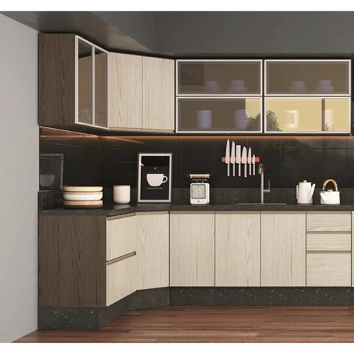 Cozinha Completa Modulada 18 Peças Ii 100% MDF Kali Premium Amendoa Arezzo  Rust Nicioli