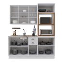 Ver imagem 3 de Armário de Cozinha Modulada Compacta Fidelitá Nara 100% MDF 3 Peças 190cm 10 Portas 2 Gavetas sem